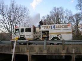 Engine 141 testing dry hydrant on Gillis Road