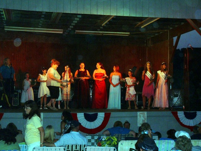 Fire Prevention Queen Contestants on stage - Carnival 2007